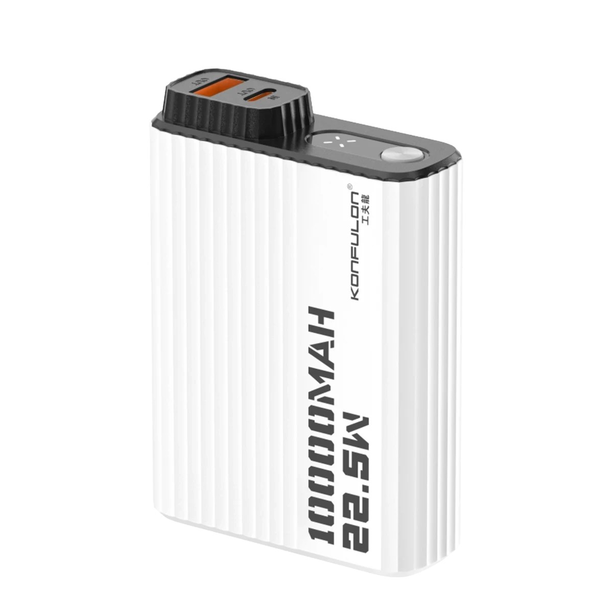 Konfulon A40Q 10.000 mAh PD 20W Mini Powerbank - Siyah-Beyaz