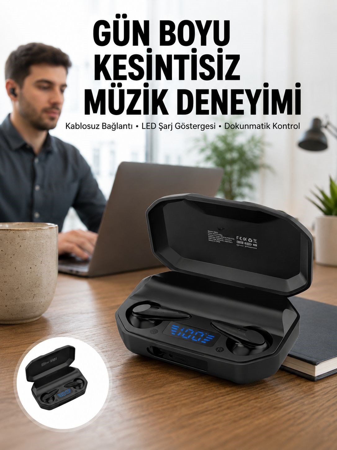 Kulaklık Bluetooth 5.2 Kablosuz Kulakiçi Rgb Işıklı Çift Mikrofonlu Yeni Nesil