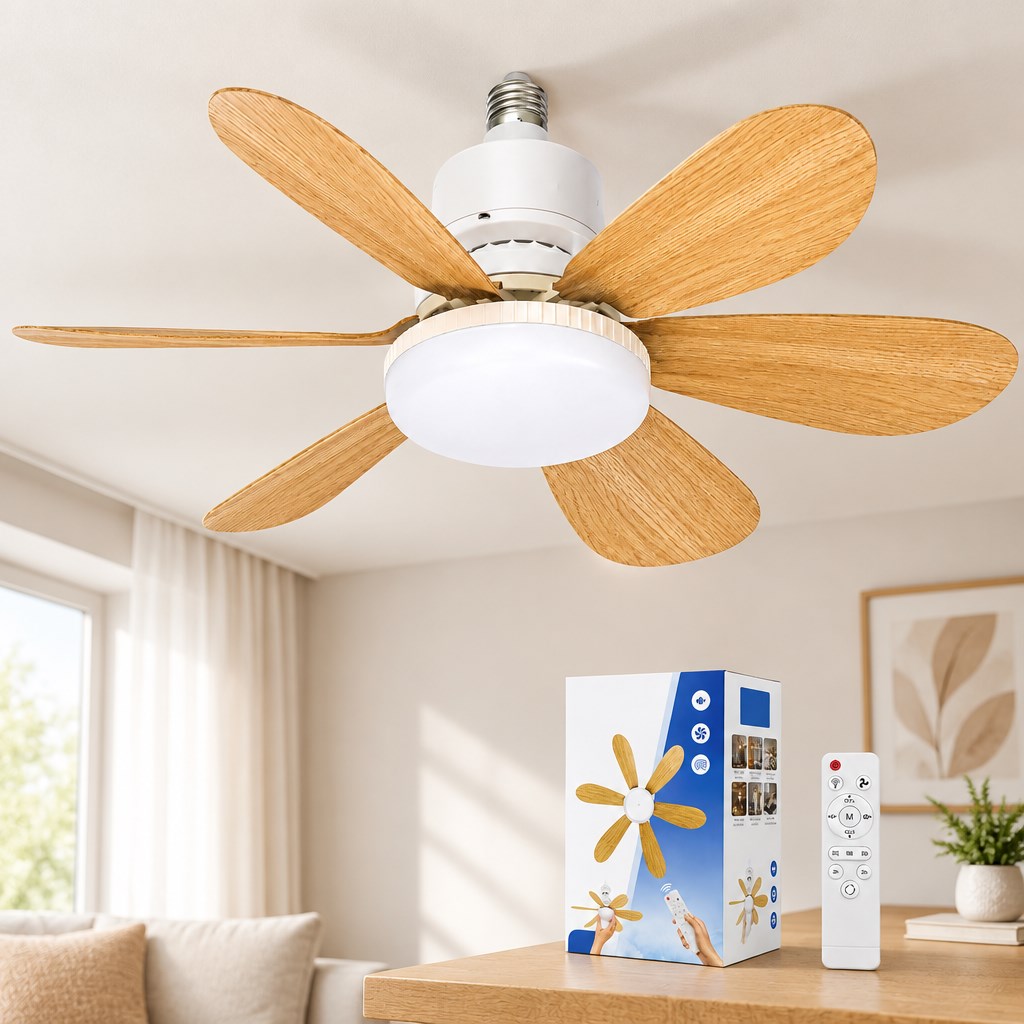 Kumandalı Tavan Vantilatör Avize - 6 Kanat 52cm 3 Kademe