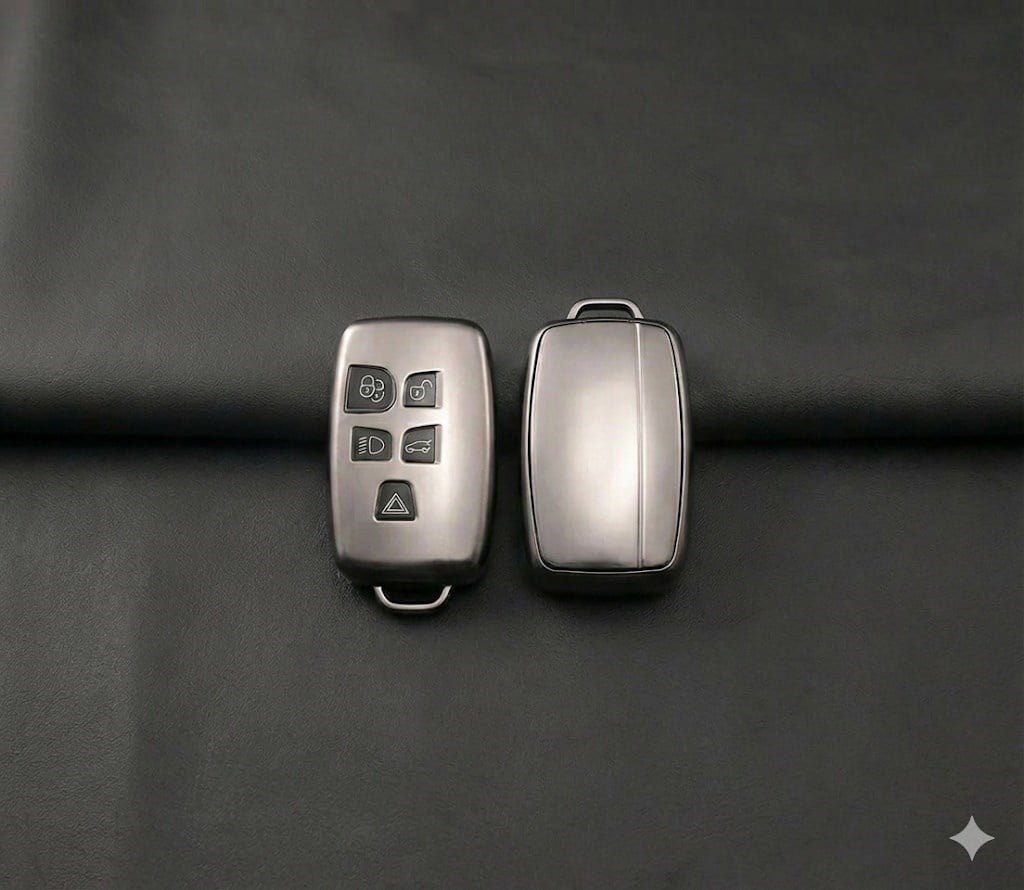 Land Rover Range Rover 2010-2018 Uyumlu Smart 3 Buton Silikon Oto Anahtar Kumanda Kabı Kılıf Gri
