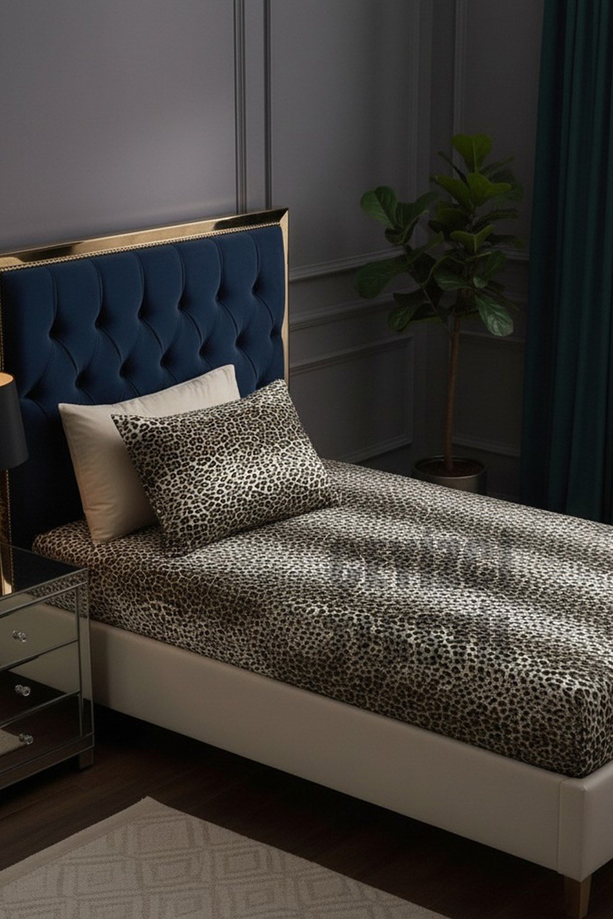Lastikli Çarşaf 1 Yastık Kılıfı - Leopar - TEK KİŞİLİK