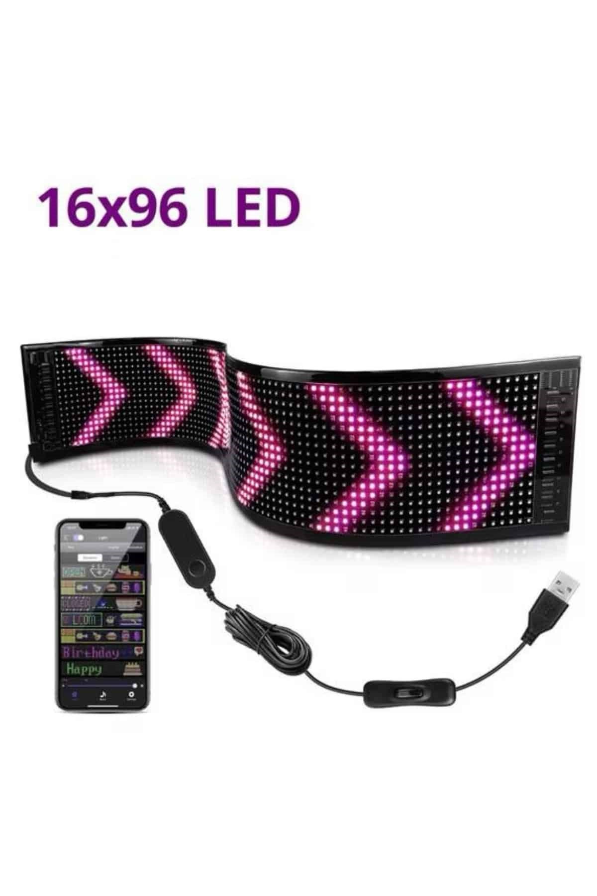 Led Ekran Matrix Panel En Büyük Boy 16X96 Araba Yazısı