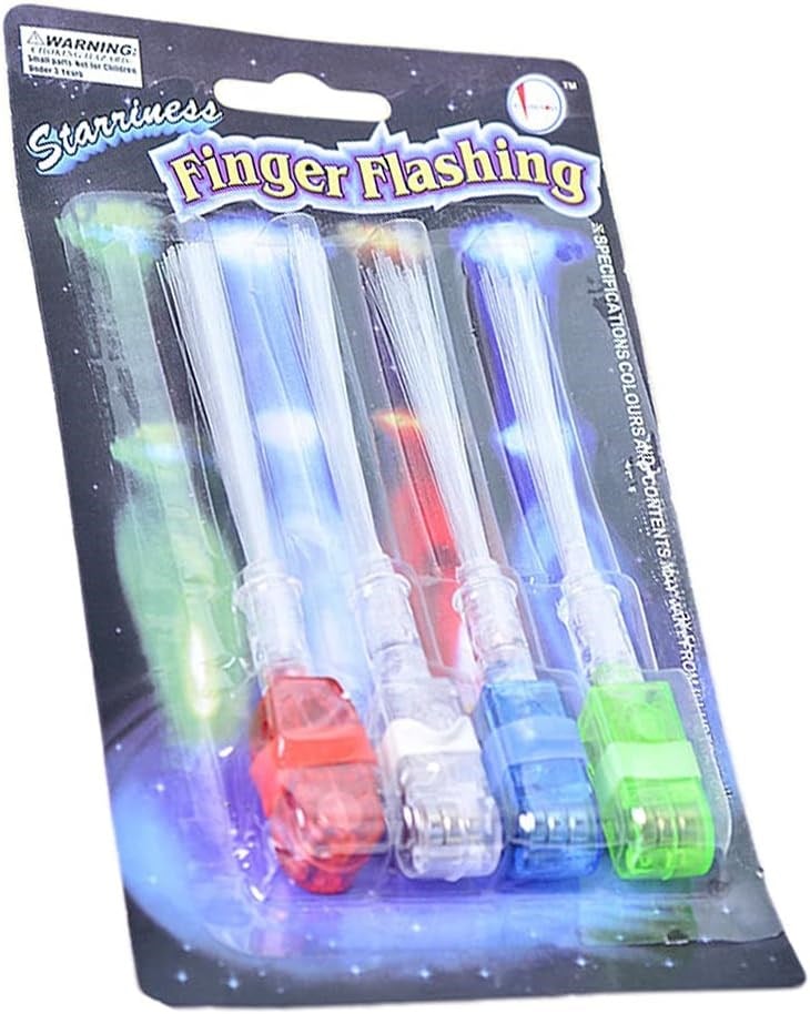 Led Işıklı Renkli Püsküllü Parmak Işığı 4 Renk 4 Adet