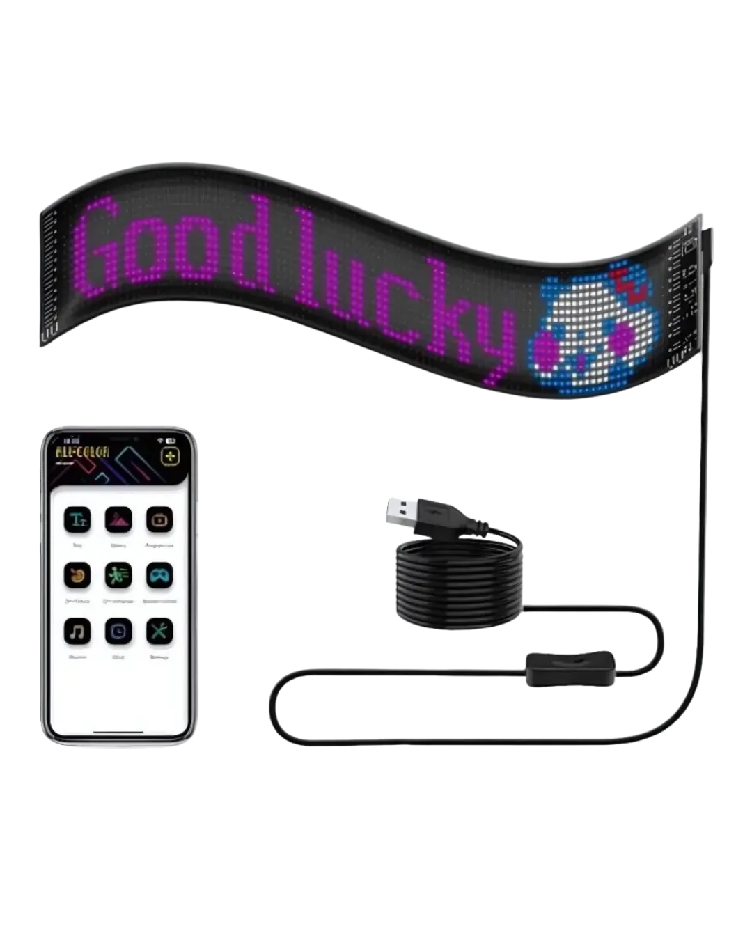 LED Matrix Panel RGB Yazı Yazma Animasyonlu Telefon Kontrollü Akıllı Ekran