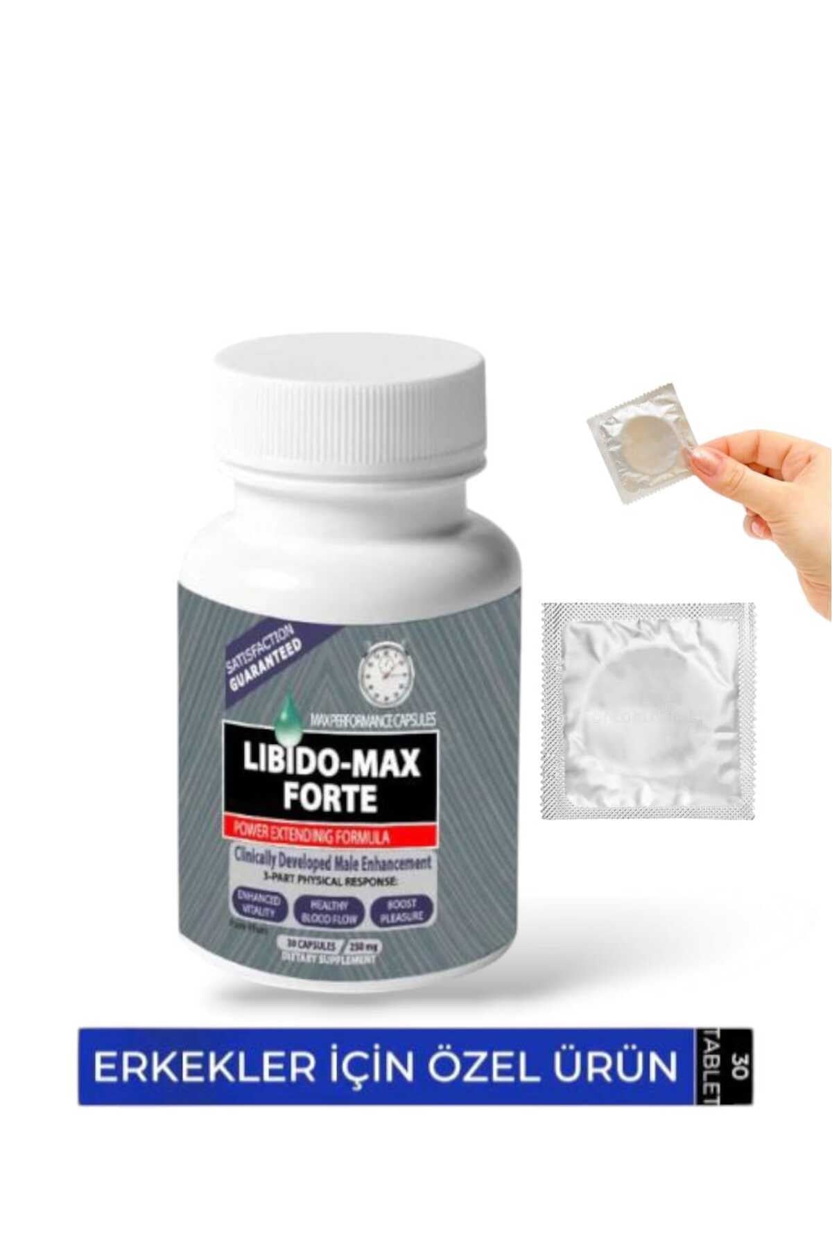 Libido Max Forte Erkeklere Özel Bölge Destekleyici 30'lu + Prezervatif HEDİYE