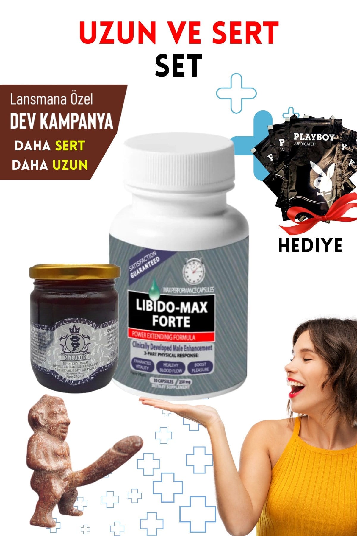 Libido Max Forte Erkeklere Özel Bölge Destekleyici Set Macun Ve Caps