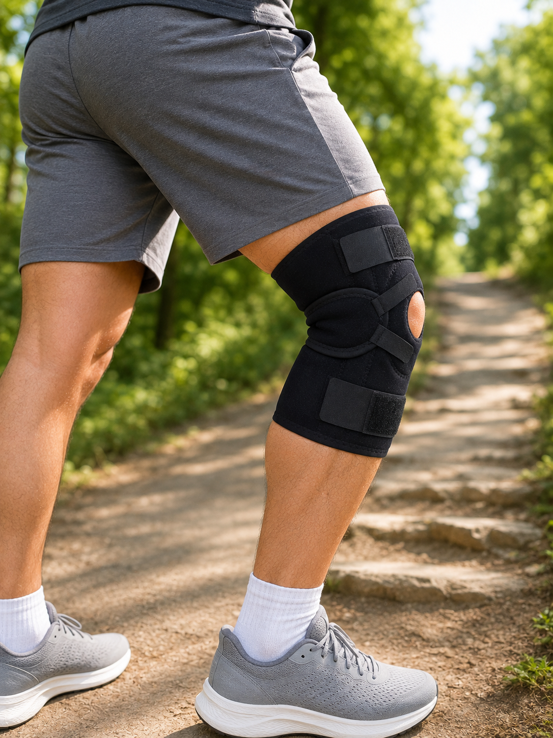 Ligament Destekli Dizlik Ayarlanabilir Cırtlı Açık Patella Diz Destekliği
