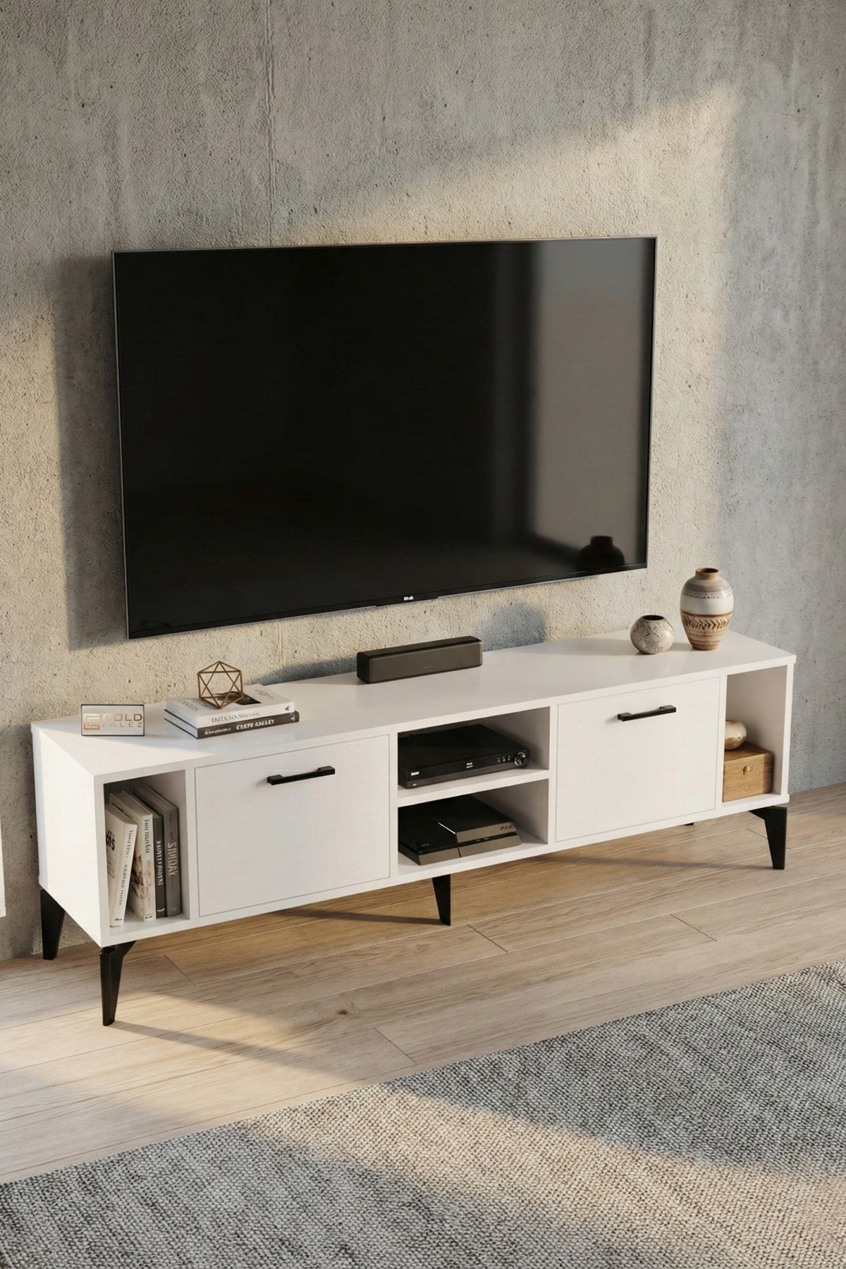 Linya TV Sehpası Suntalam Beyaz 160x35 cm