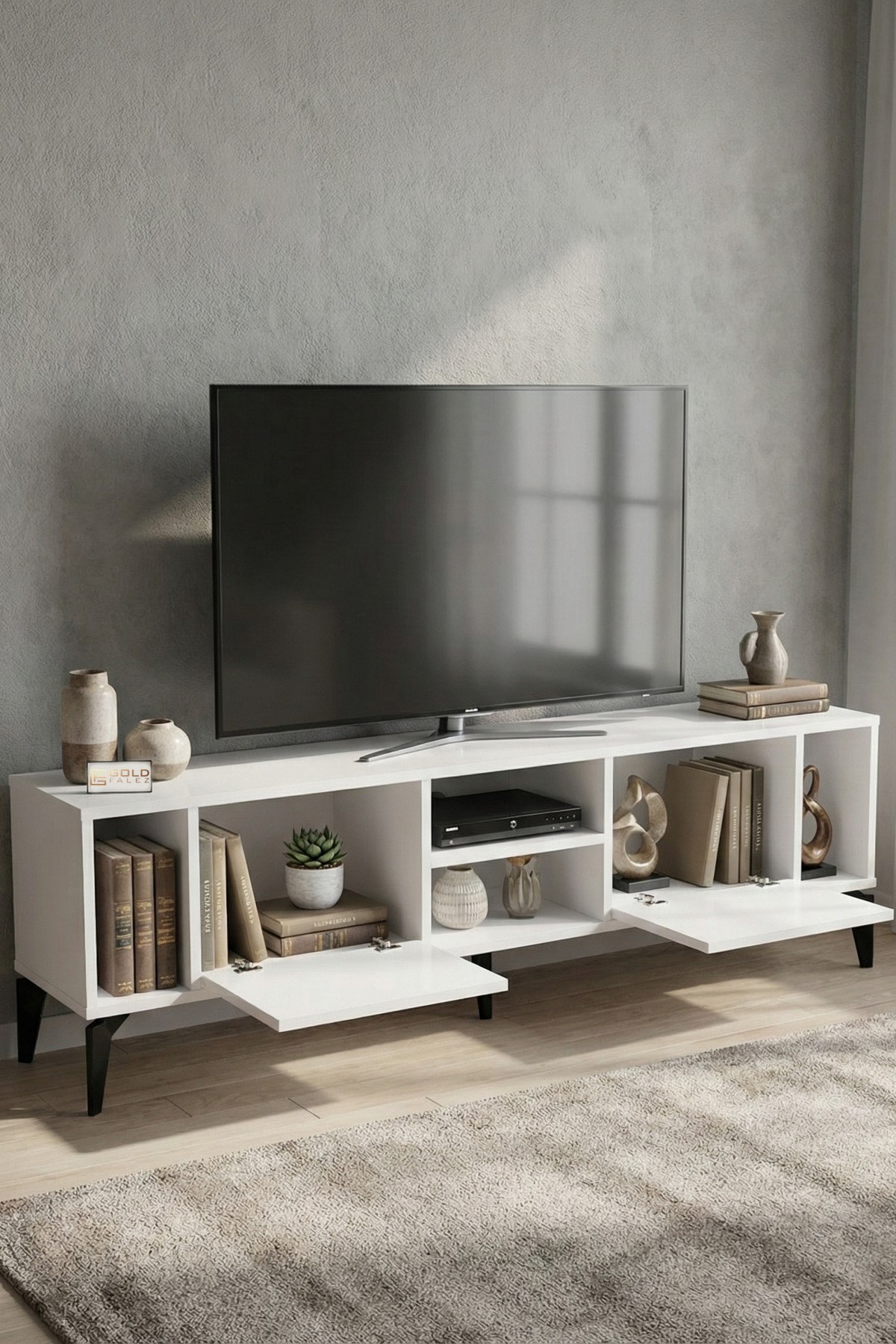 Linya TV Sehpası Suntalam Beyaz 160x35 cm