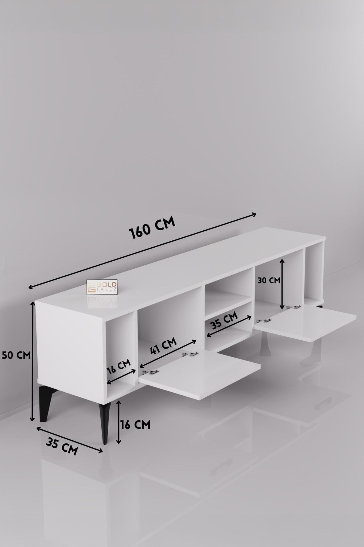 Linya TV Sehpası Suntalam Beyaz 160x35 cm