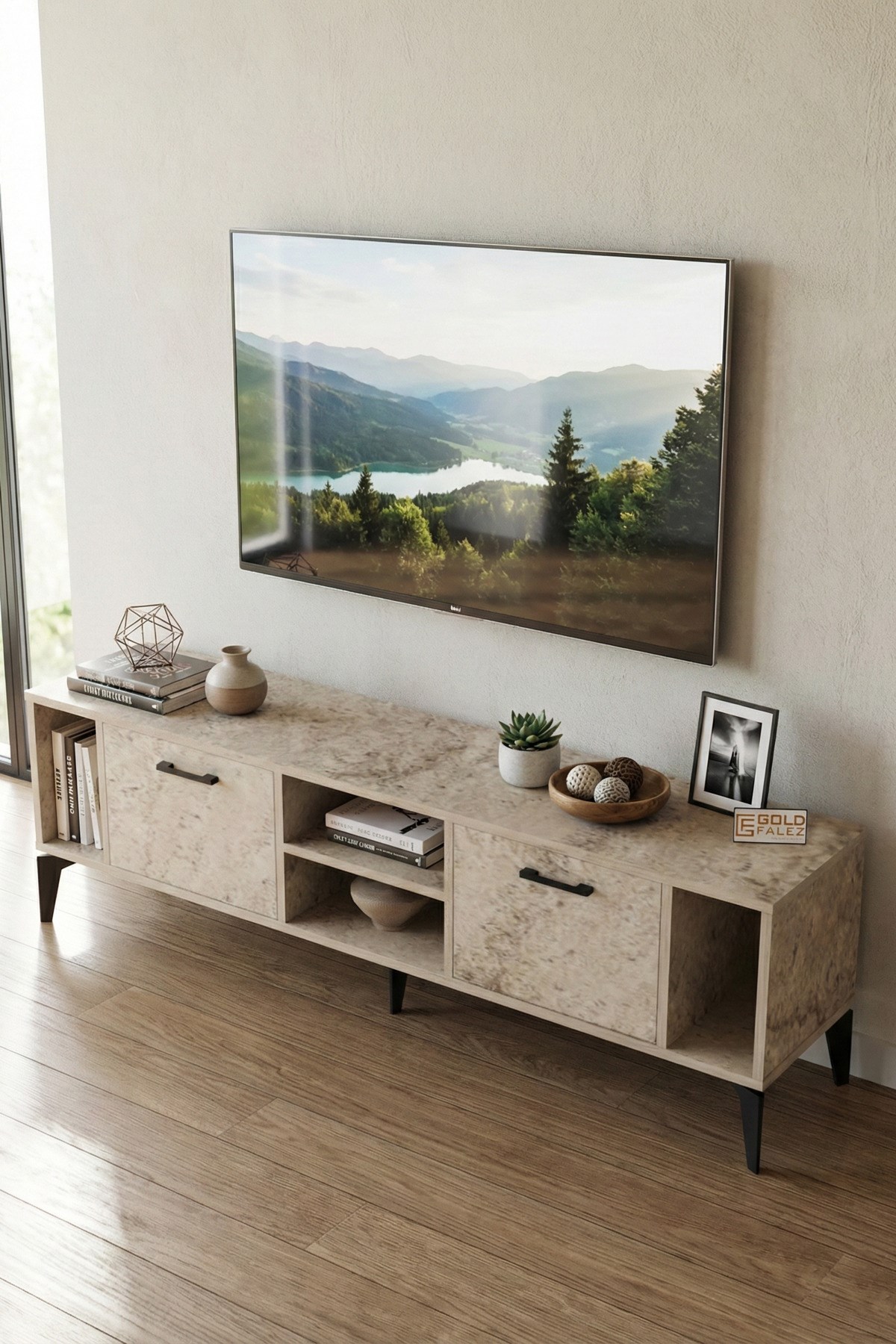 Linya TV Sehpası Suntalam Ekru 160x35 cm