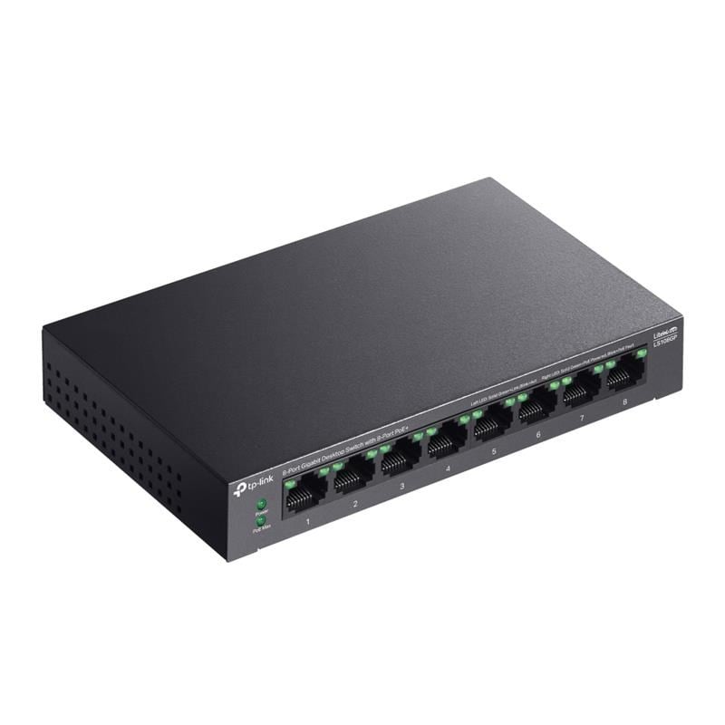 LS108GP 8 PORT GIGABIT + RJ45 62W 250 METRE POE MESAFE METAL KASA