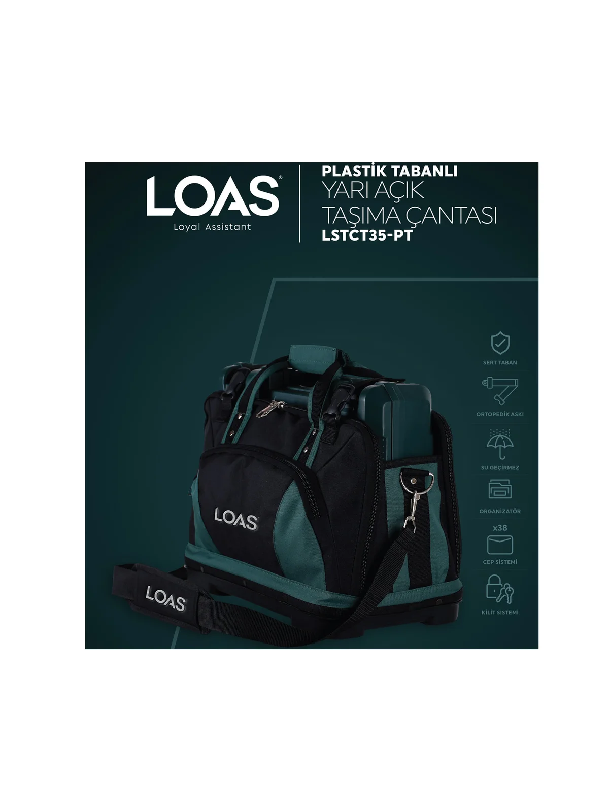 LSTCT35-PT LOAS PLASTİK TABANLI YARI AÇIK TAŞIMA ÇANTASI