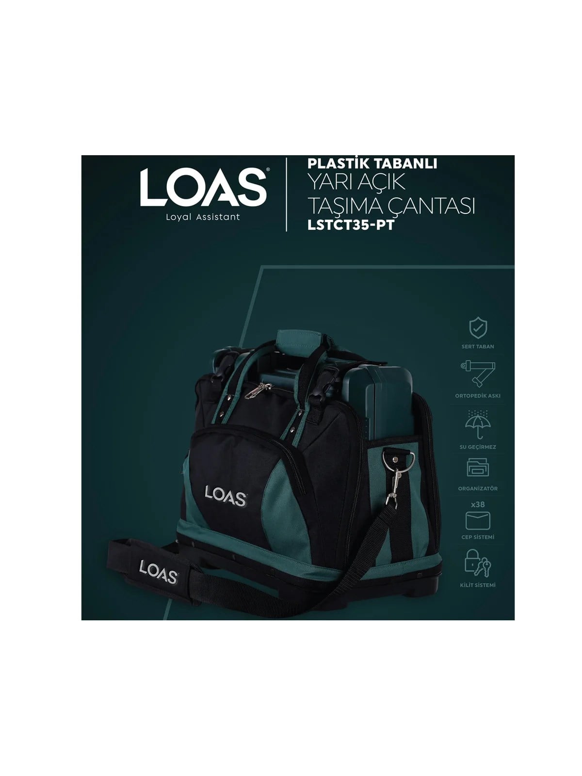 LSTCT35-PT LOAS PLASTİK TABANLI YARI AÇIK TAŞIMA ÇANTASI
