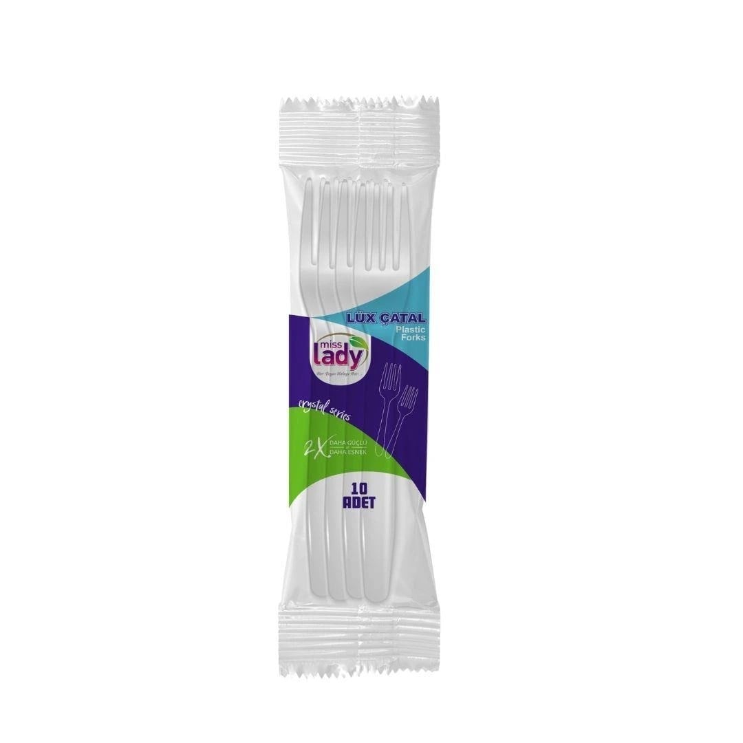 Lüks Plastik Çatal 10'li