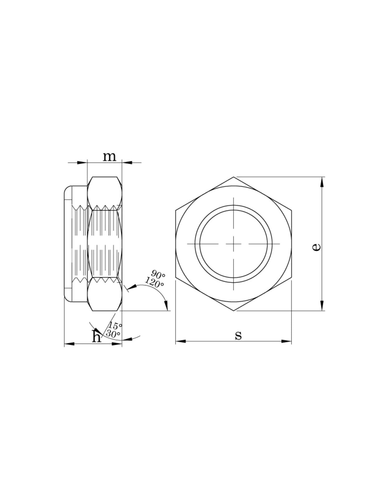 M12 Inox Fiberli Somun DIN 985