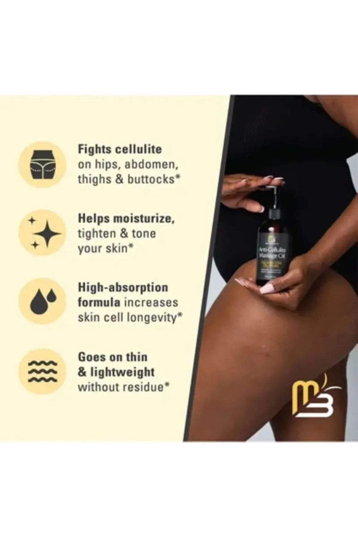M3 Naturals Anti-Cellulite Massage Oil 240 ml Masaj Yağı + Varison 120 ml Kremi