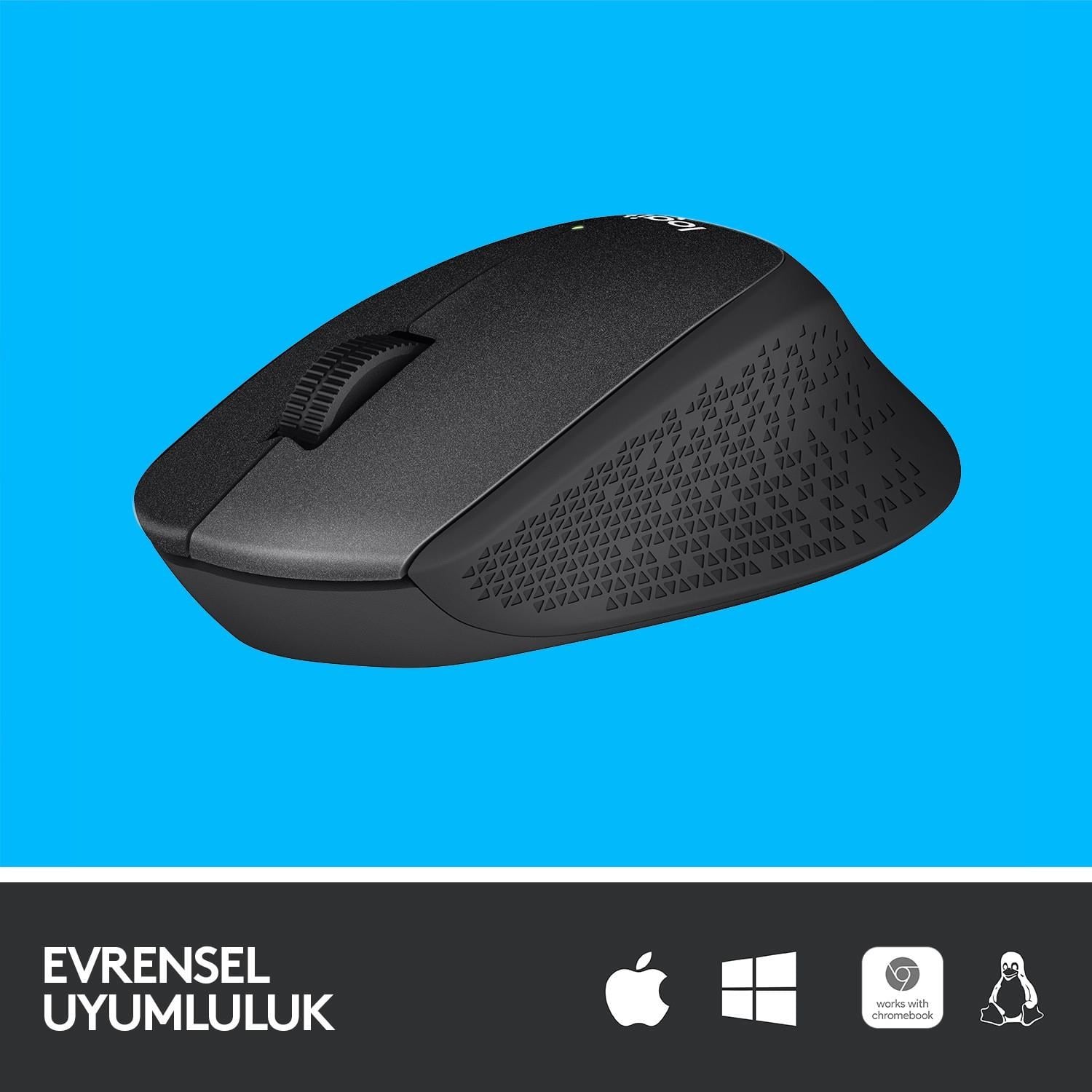 M330 SESSİZ KABLOSUZ USB OPTİK MOUSE SİYAH 910-004909