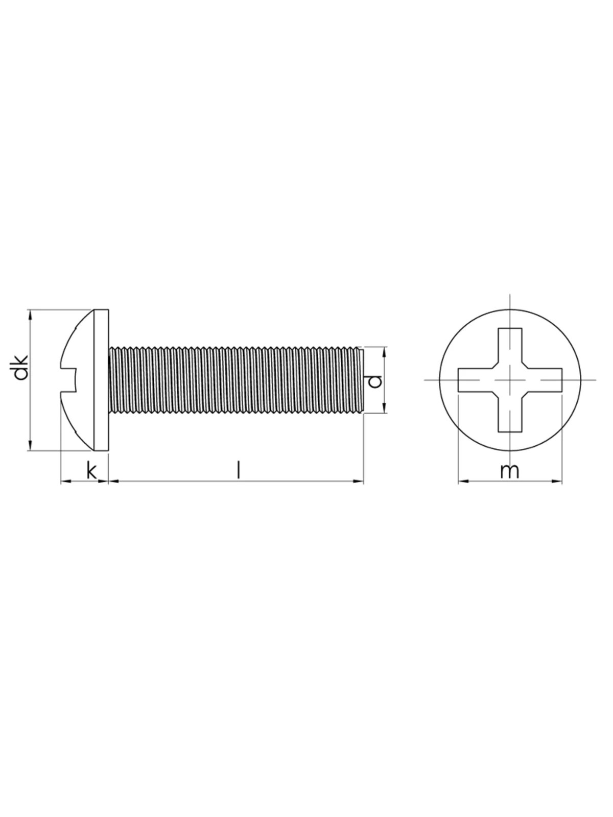 M4x20 mm Inox YSB Metrik Vida DIN 7985