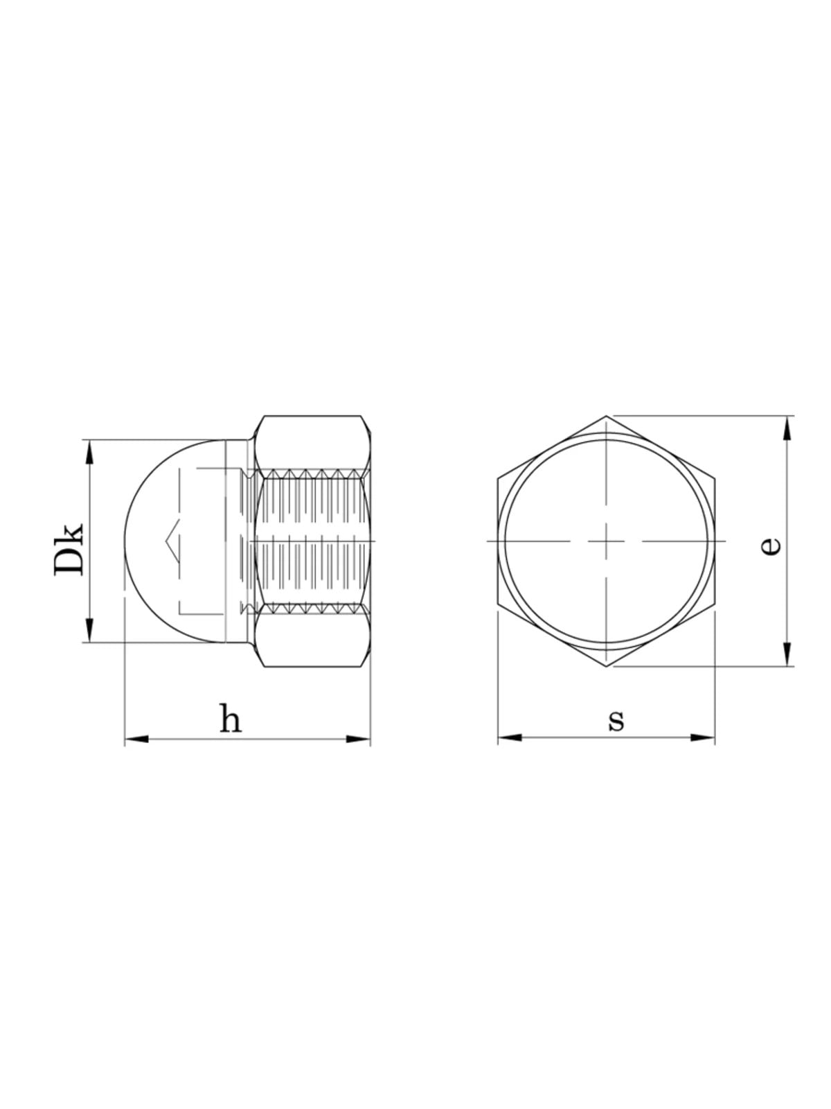 M5 Inox Altıköşe Kör Somun DIN 1587