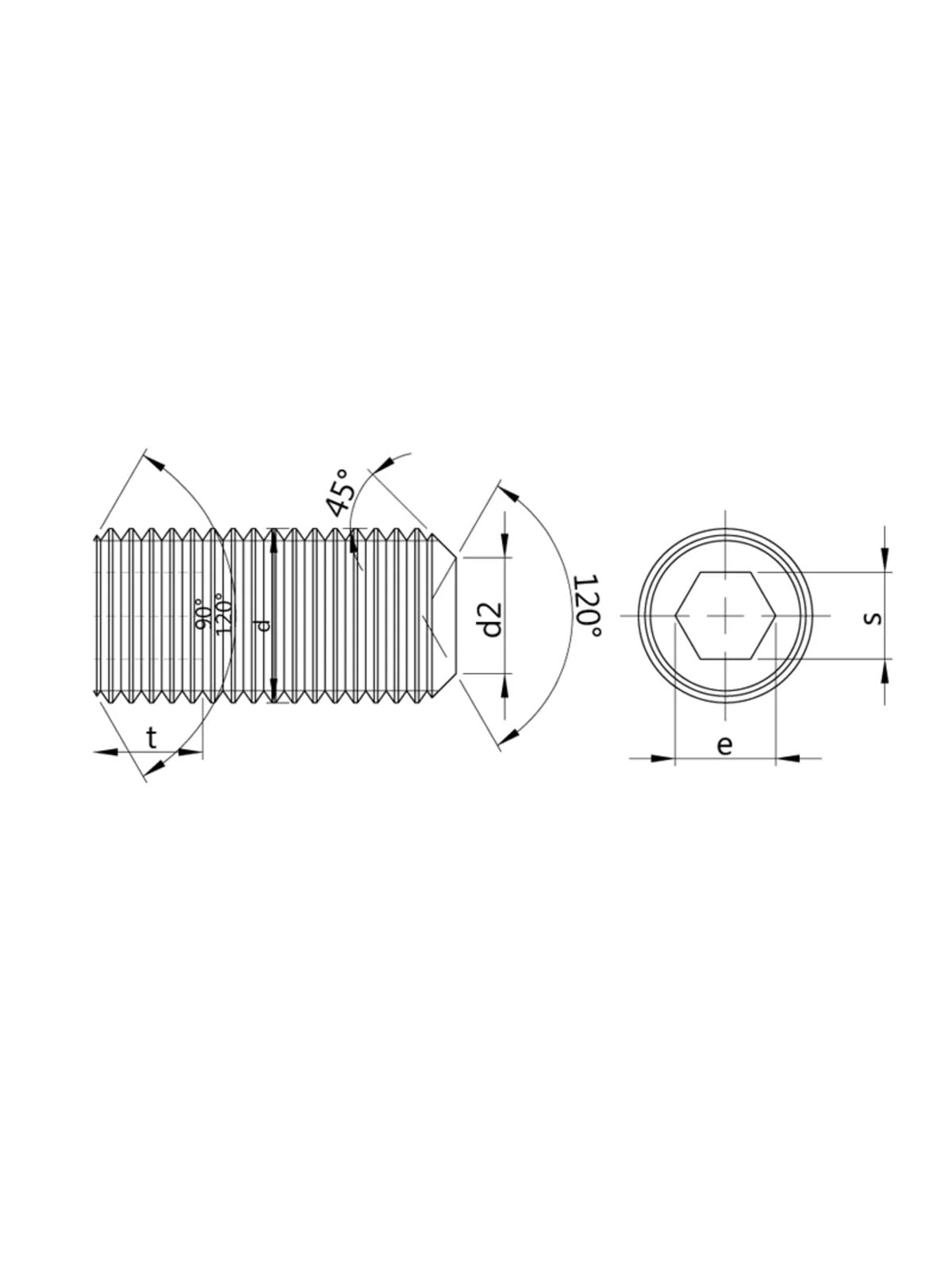 M6x8 Inox Setskur Cıvata DIN 916