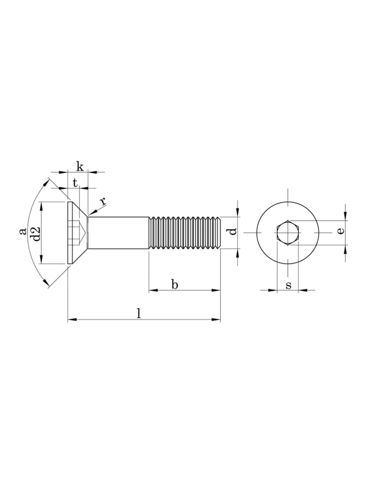 M8x20 Havşa Baş İmbus Cıvata DIN 7991