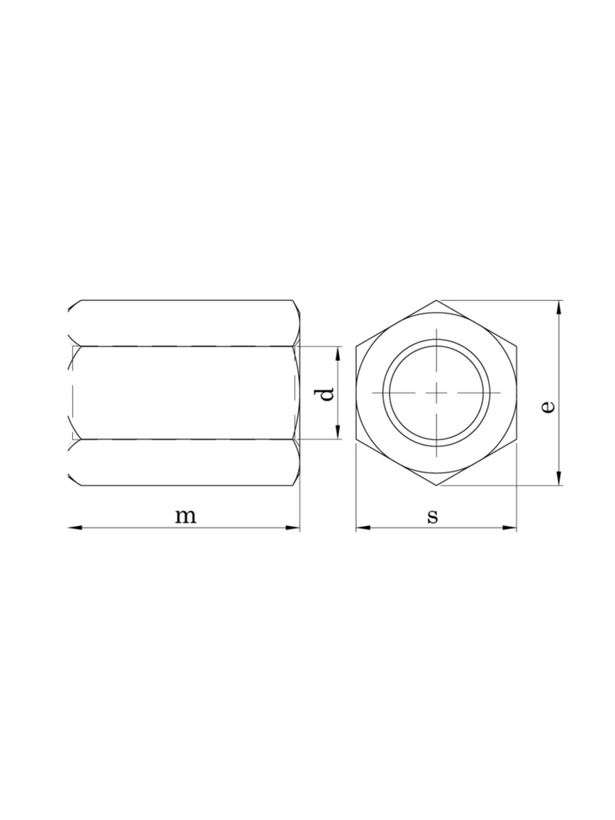 M8x40 mm Uzatma Somunu DIN 6334