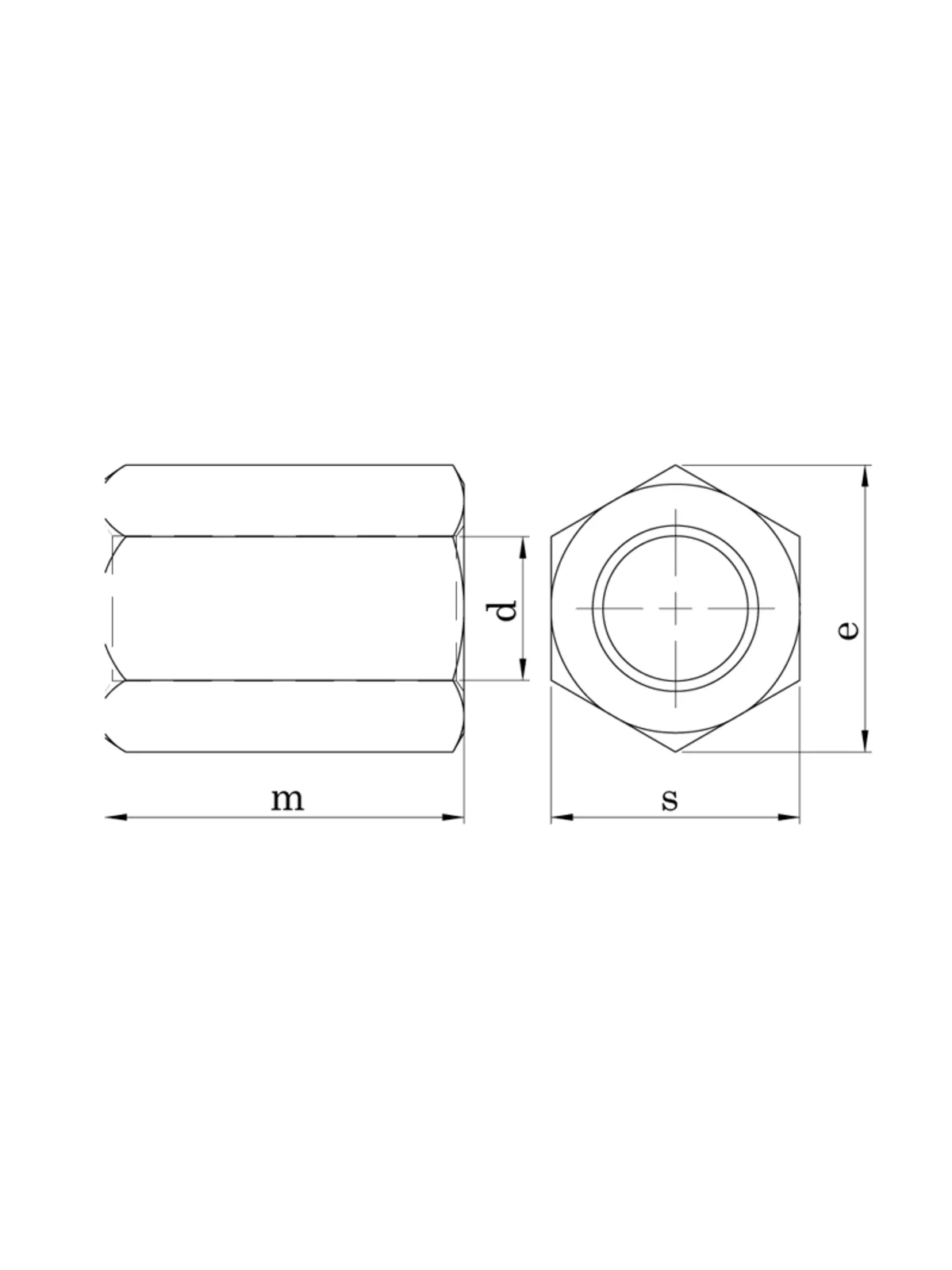 M8x40 mm Uzatma Somunu DIN 6334