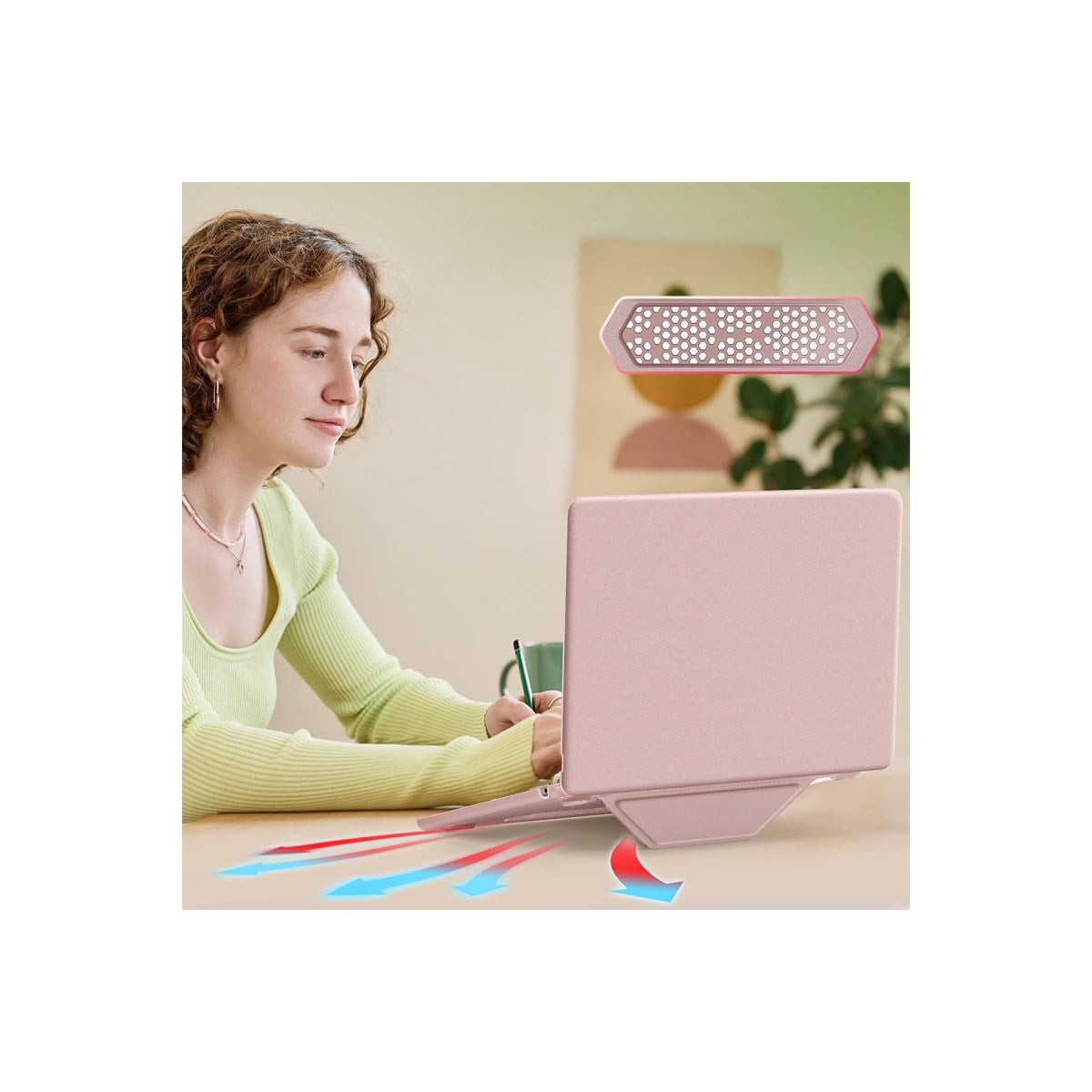 Macbook Air 15 2024 Macbook Deri Kapak - Pembe