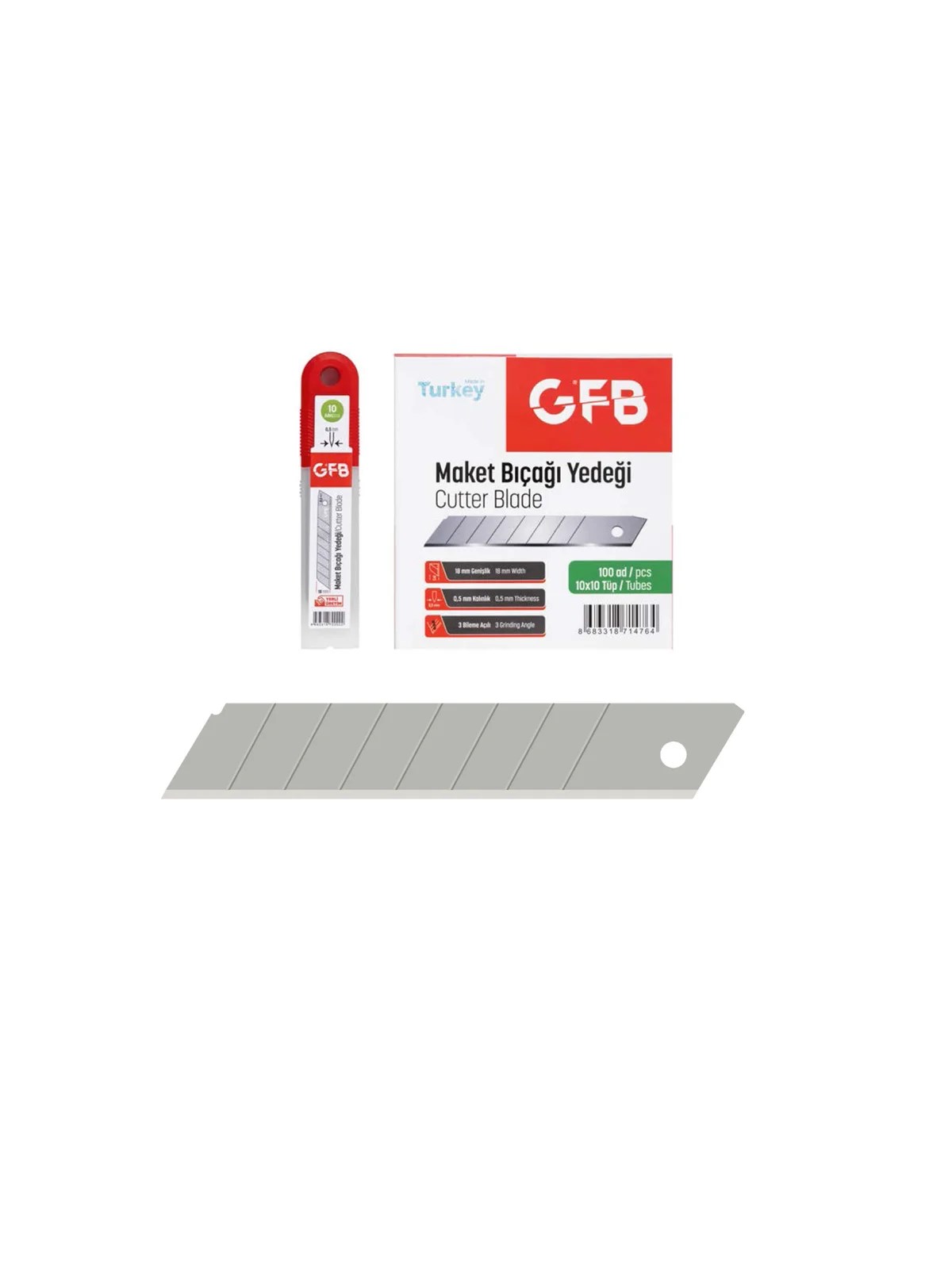 Maket Bıçağı Yedeği 18x0.5 mm 7 Kırımlı GFB4520