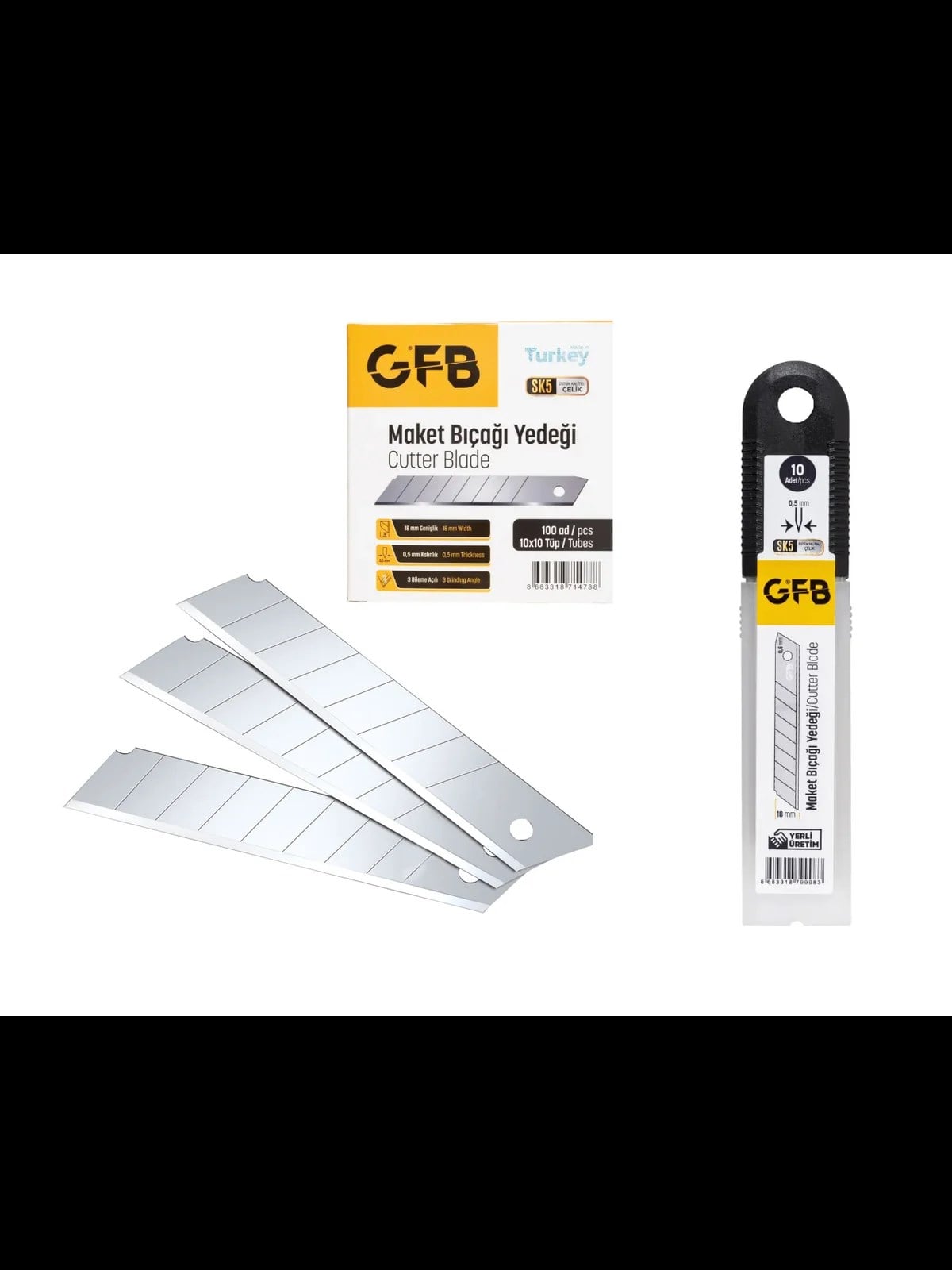 Maket Bıçağı Yedeği Geniş 18x0.5 mm SK3 Pro GFB 4522