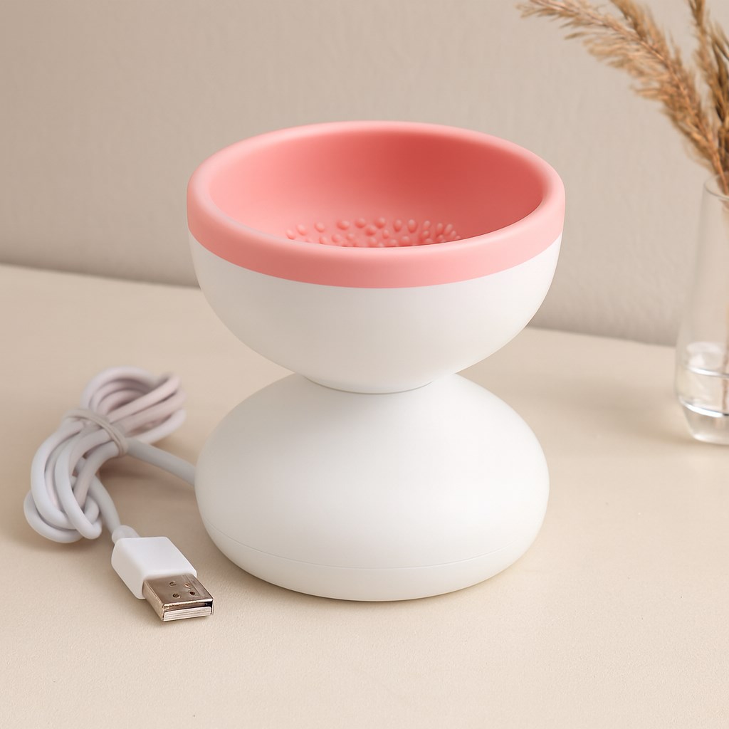 Makyaj Fırça Temizleme Makinesi USB Silikon Hazneli