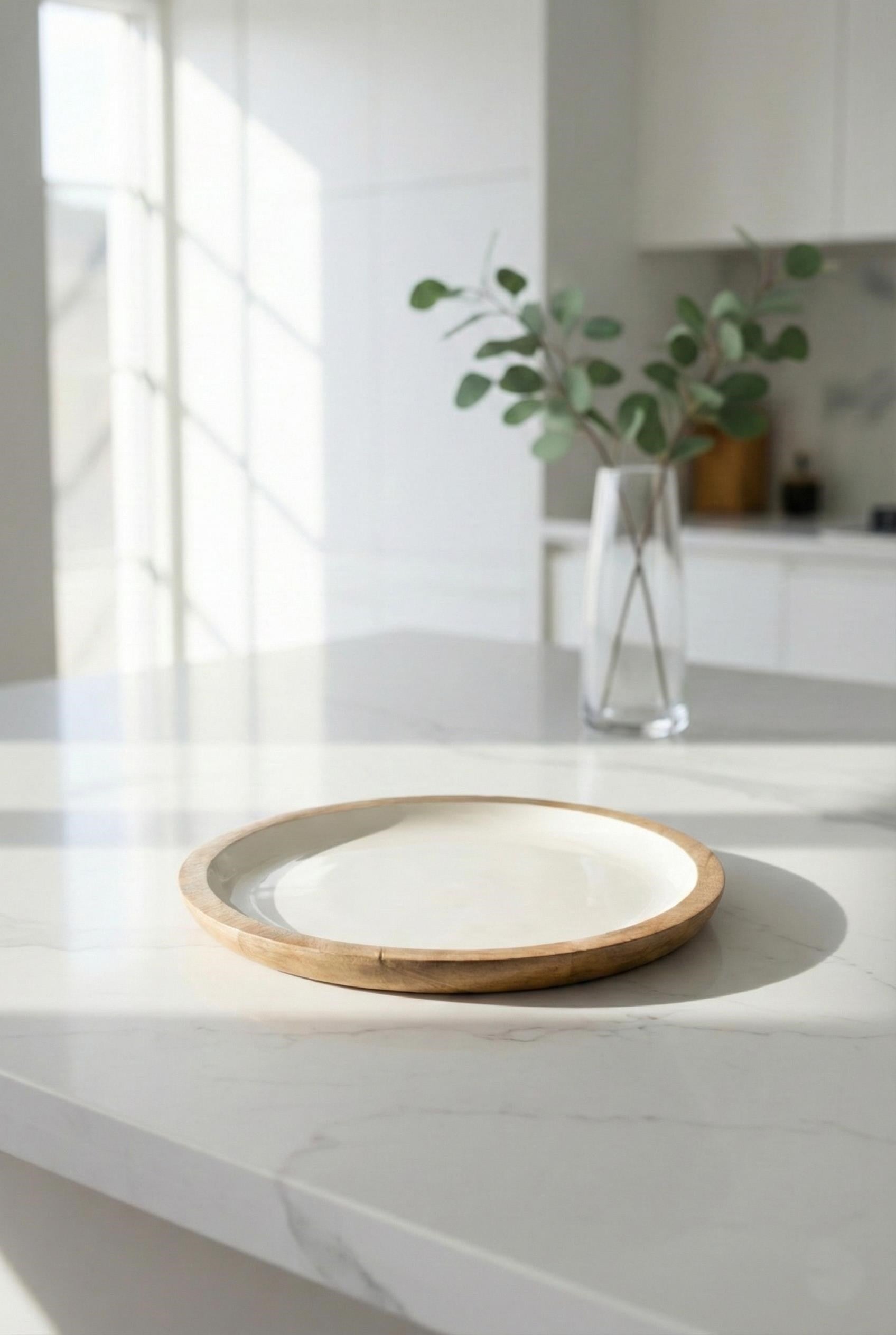 Mango Agacı Pasta Tabağı & Sunum Tabağı 20 Cm Krem