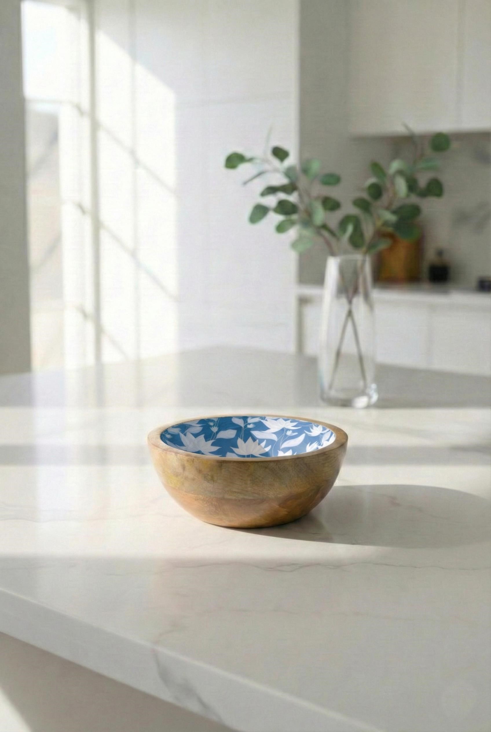 Mango Agacı Sunum Servis Kasesi & Dekoratif Kase 20 Cm Desenli