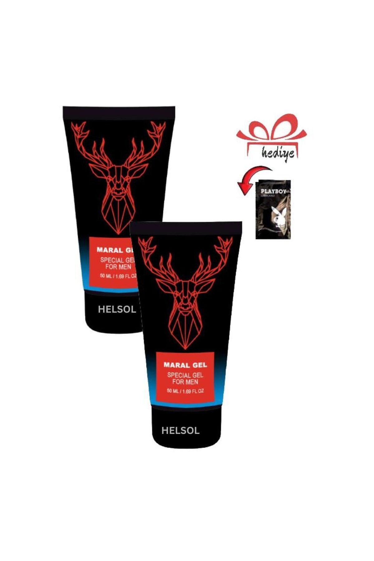 Maral Erkeklere Güç ve Geciktiricili Etkili Bakım ve Masaj Jeli 50 ml x 2 adet + Lubricant ile