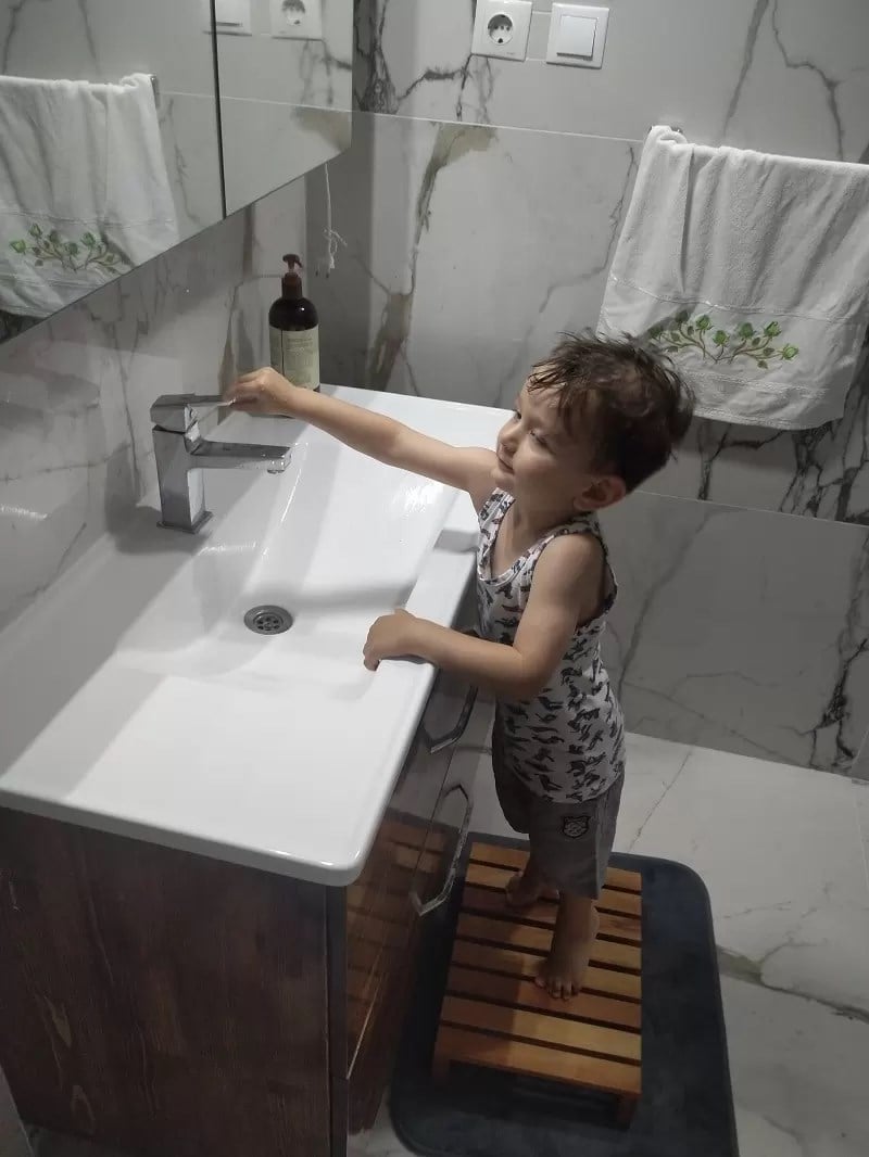 Masif Ahşap Çok Amaçlı Platform | Basamak, Saksılık, Ayakkabılık, Dekoratif Stand, Mutfak ve Banyo Düzenleyici