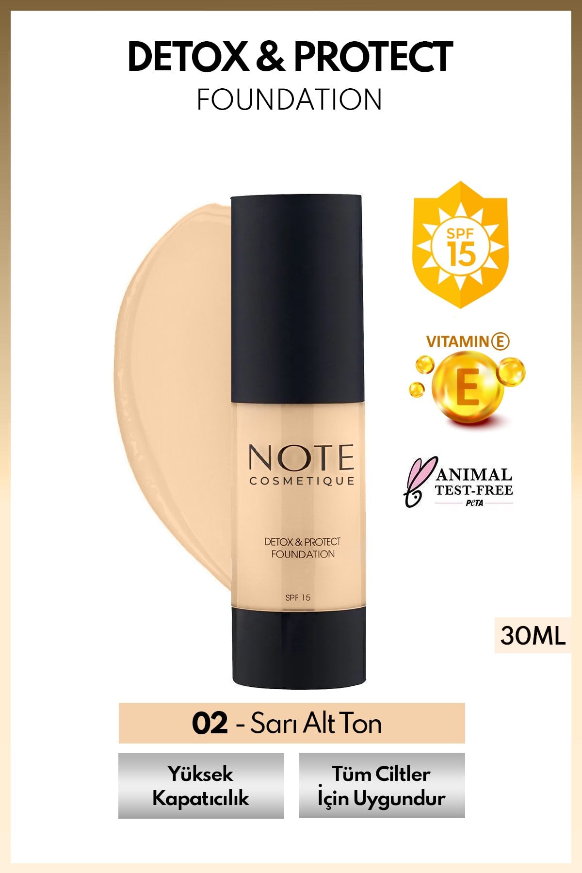 Mattifying Extreme Wear 01 Beige Mat Bitişli SPF 15 Kapatıcı Fondöten