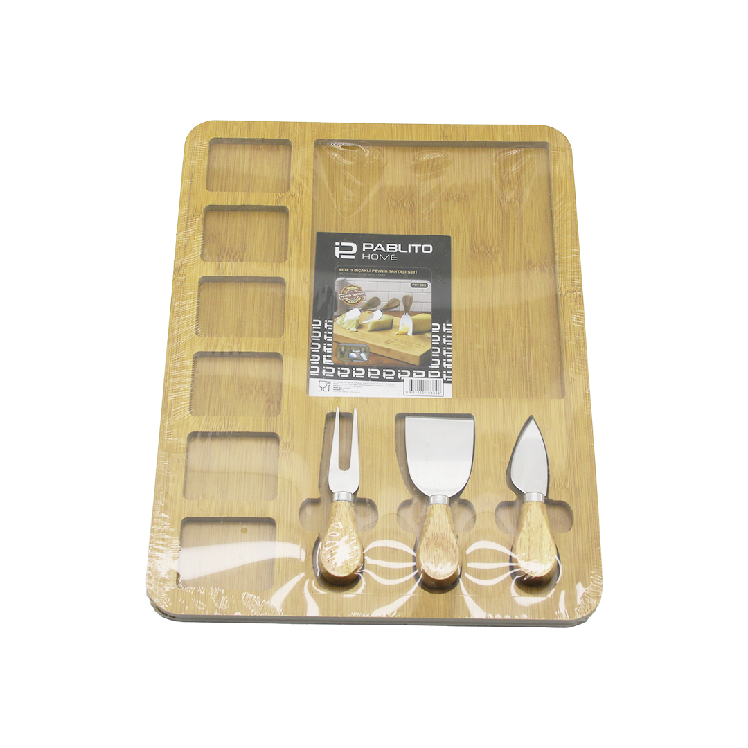 MDF 6+1 Bölmeli Kahvaltı Peynir Sunum Panosu 30x39.5 cm