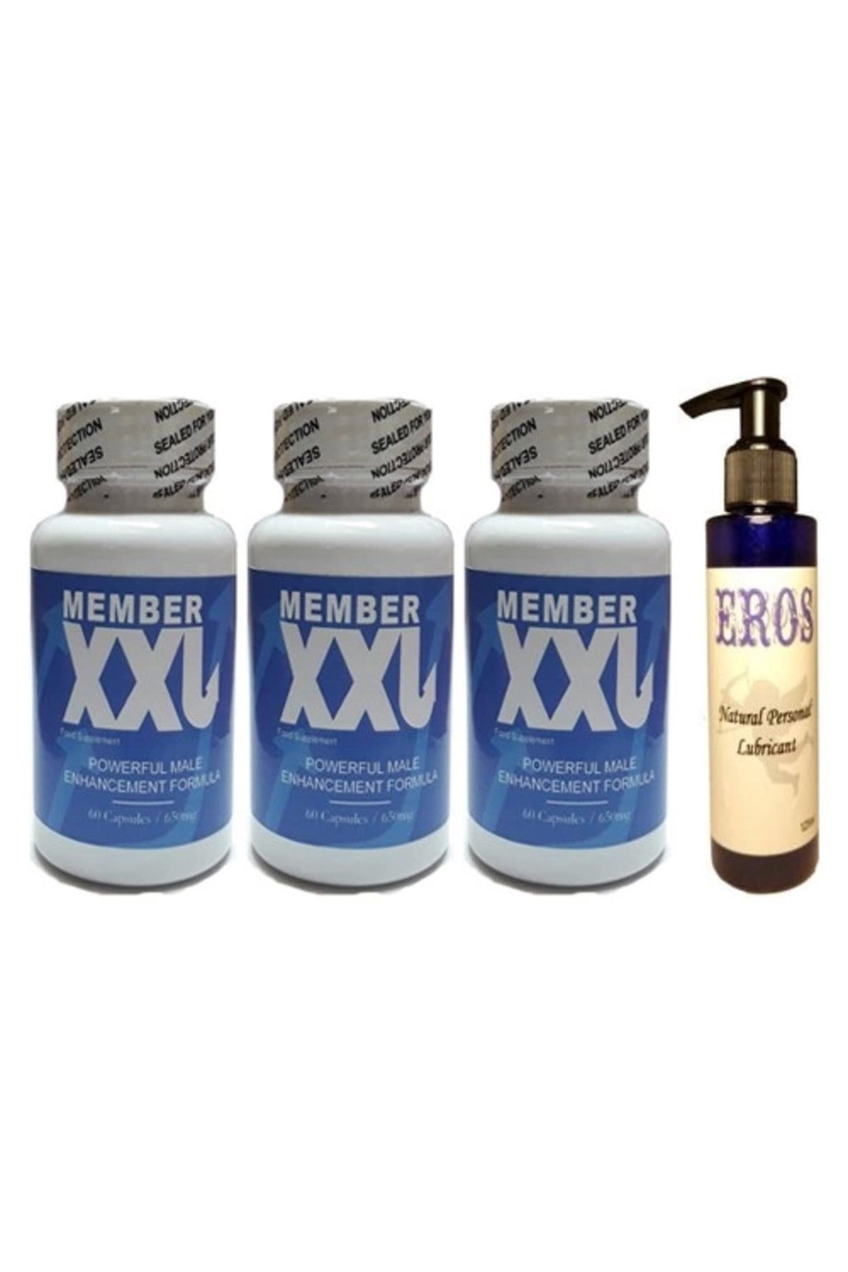 Member Xxl Erkeklere Özel 60li 3 Adet Eros Natural Personal Lubricant 125ml Lubricant Jel
