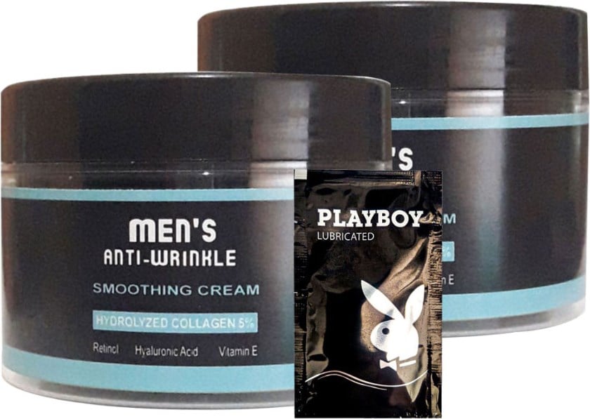 Mens Anti-Wrinkle  2 Adet 100 ml  Smoothing Cream Erkek Yüz Ve Cilt Gençlik Bakım Kremi + 1 Hediye Jel Asımx:0300