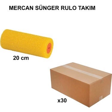Mercan sünger rulo yedek, 20 cm, 30 adet