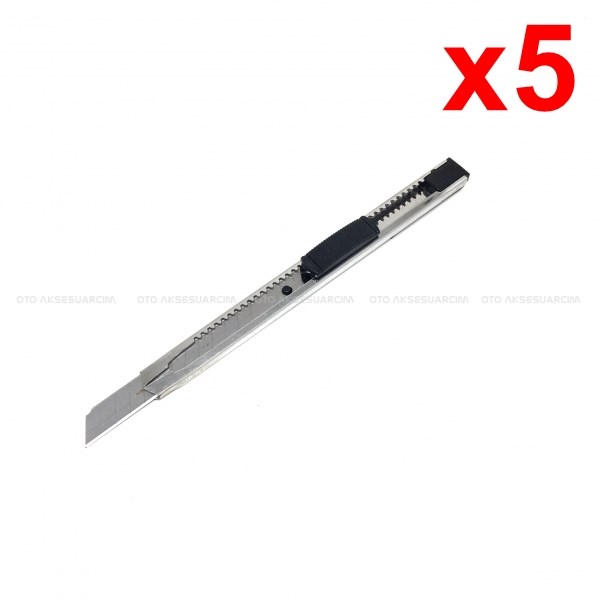Metal Dar Maket Bıçağı İnce Falçata 9mm 5 Adet