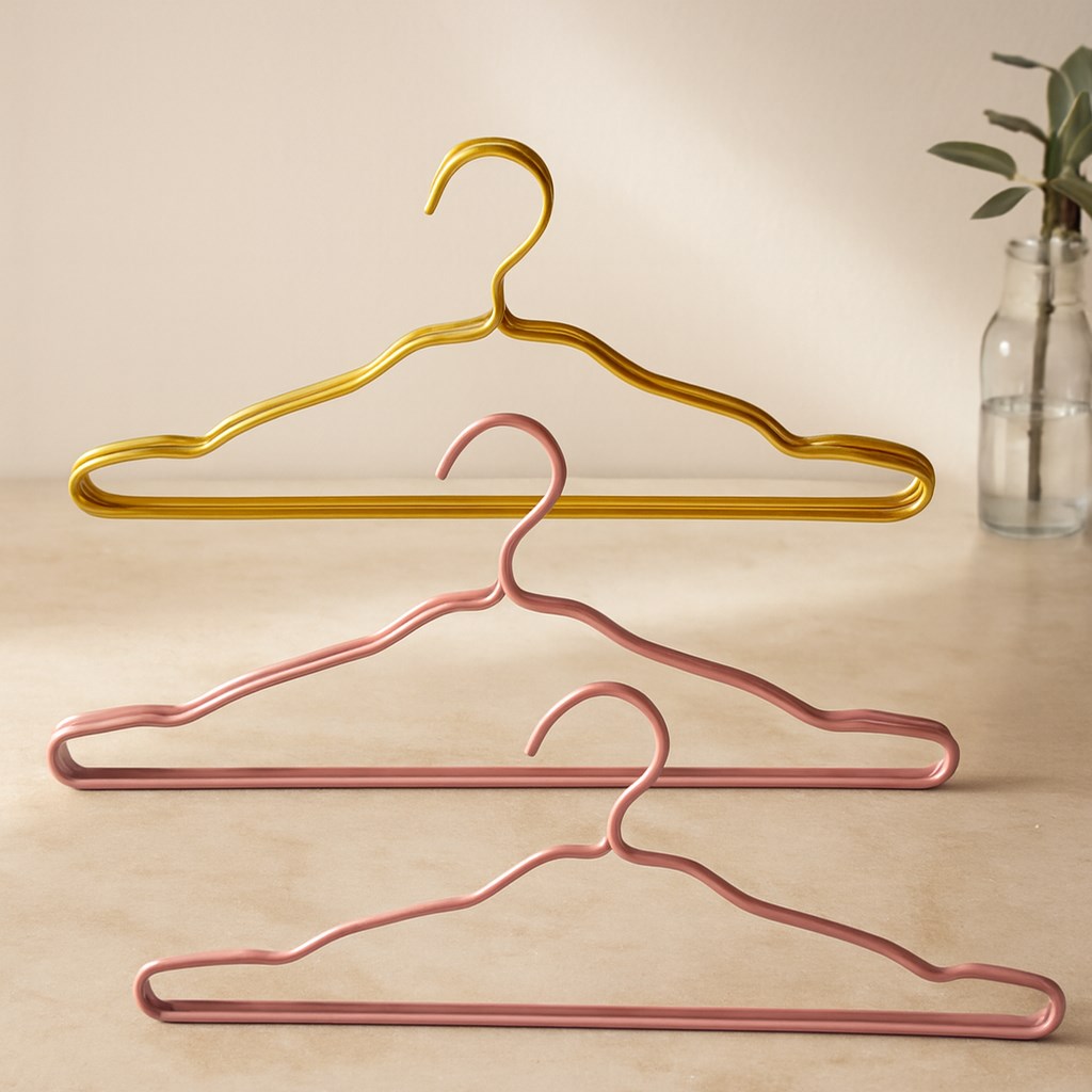 Metal Elbise Askısı 2li (Gold & Bronz)