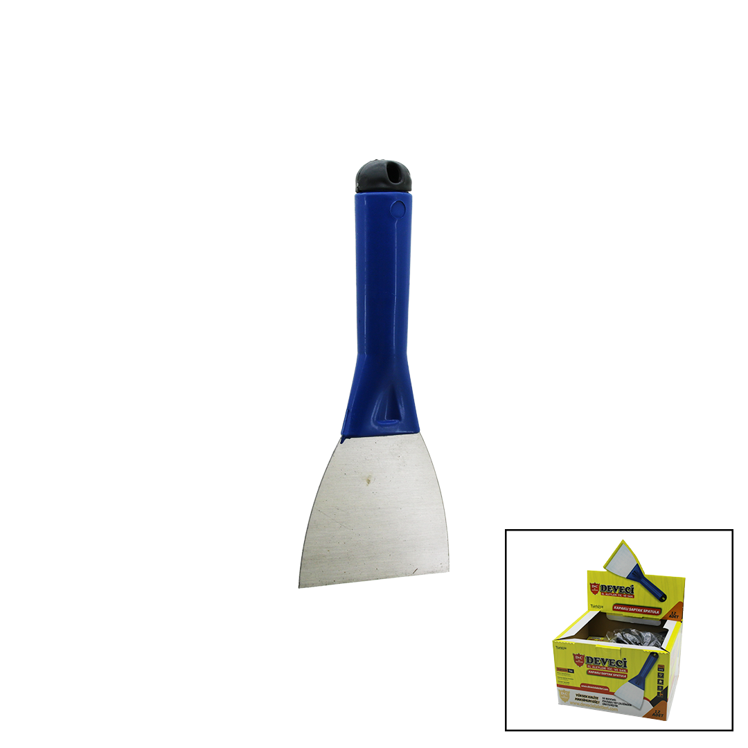 Metal Kazıma Spatulası 100 mm Kapaklı Plastik Saplı (No:10)