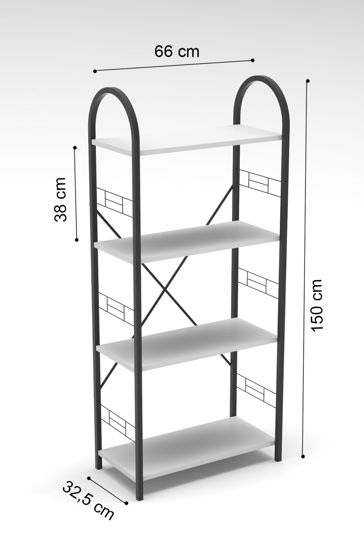 Metal Kitaplık Kahverengi 150 cm