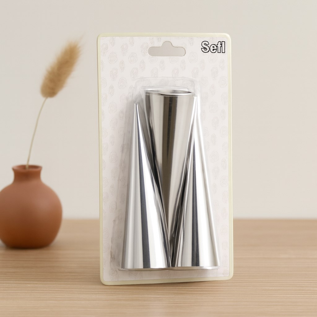 Metal Pasta Dekorasyon Kalıbı 3lü (Çap 3.4 cm x 12 cm)