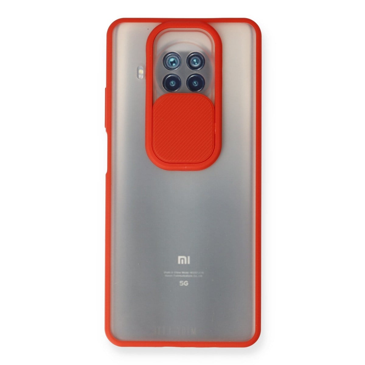 Mi 10T Lite Kılıf Palm Buzlu Kamera Sürgülü Silikon - Kırmızı