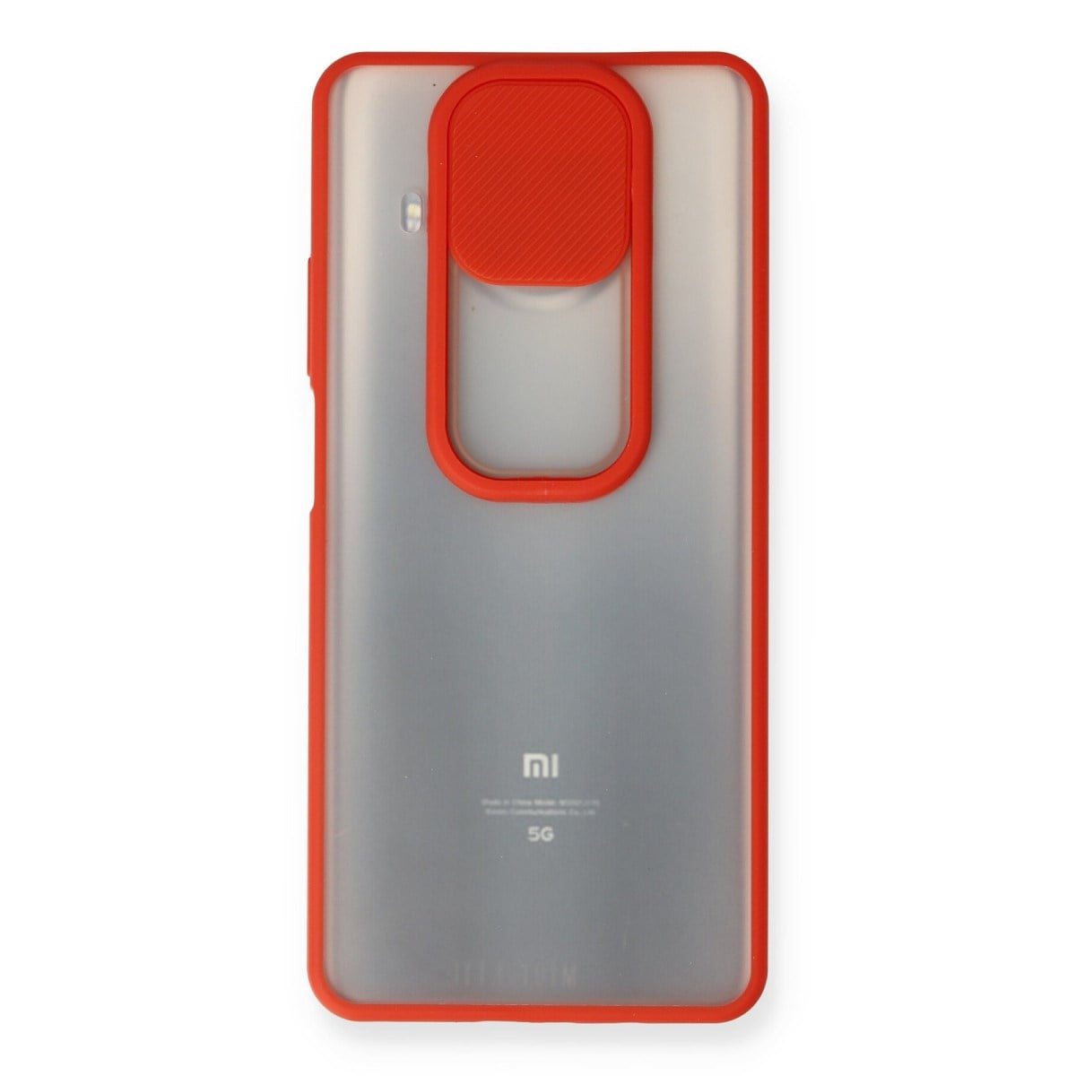 Mi 10T Lite Kılıf Palm Buzlu Kamera Sürgülü Silikon - Kırmızı