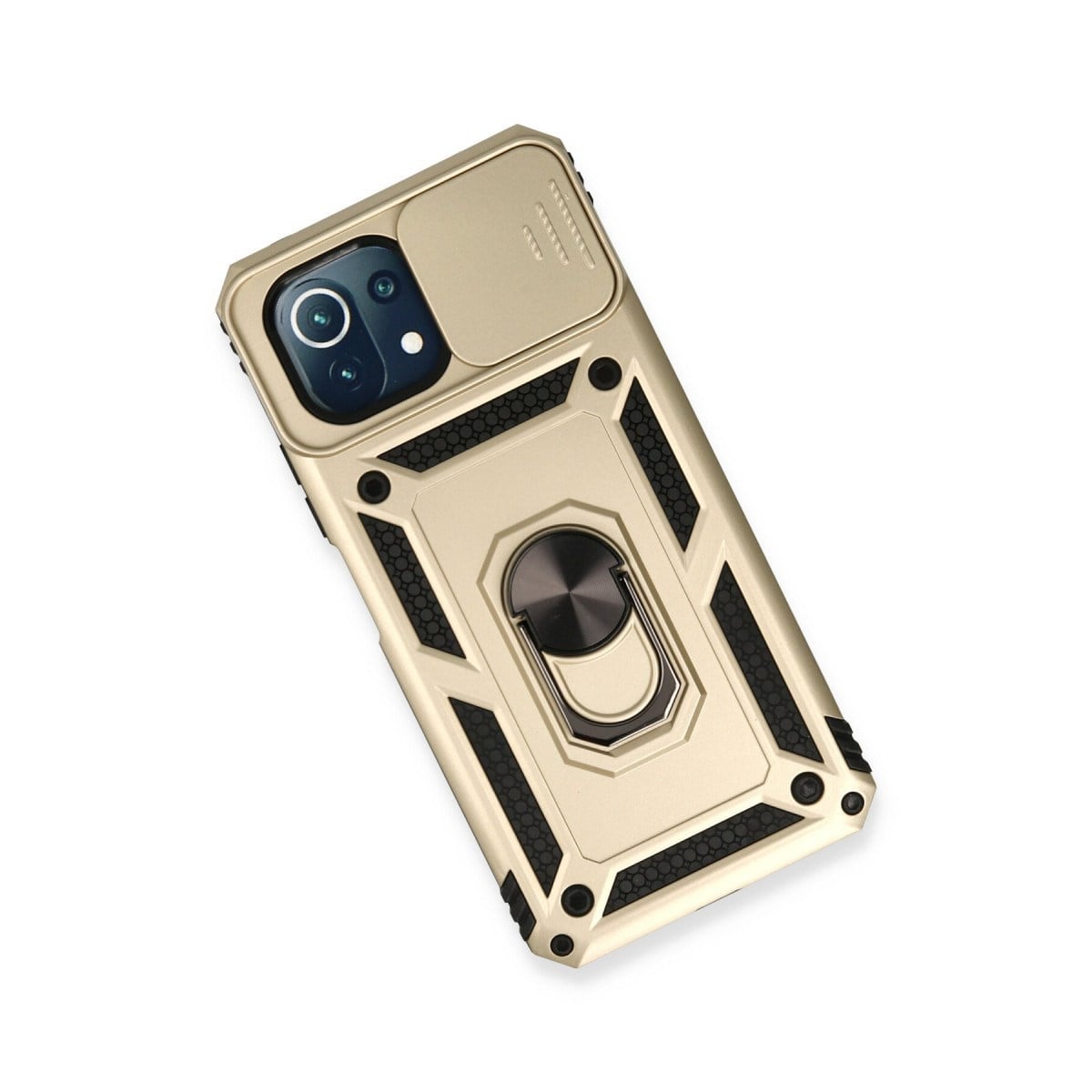 Mİ 11 Lite Kılıf Pars Lens Yüzüklü Silikon - Gold