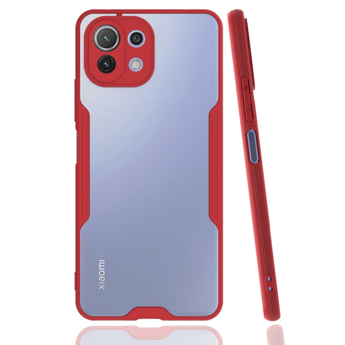 Mİ 11 Lite Kılıf Platin Silikon - Kırmızı